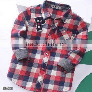 Manufacturer children clothing kids boys top fashion girls cotton checked shirts