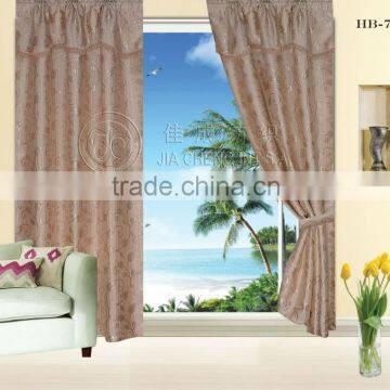 [ready made ]HB-72 15 years top-rated golden seller newest 100% polyester jacquard finished curtain ,curtain fabric,