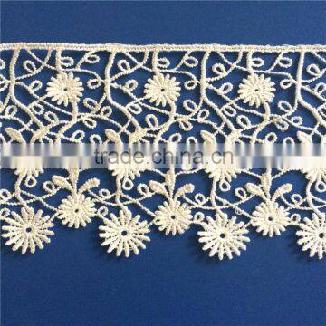 High quality flower polyester water soluble lace fabric