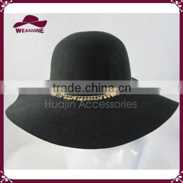 Sequin Chain Floppy wool Felt hat