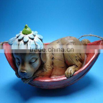 Resin Animal Statue Arts Dog and Cat "DAY DREAM IN BOAT" photo-6