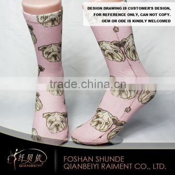 Wholesale girl tube socks nylon color printed sublimation socks