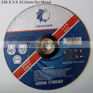 Cutting grinding disc for metal with T42 depressed shape