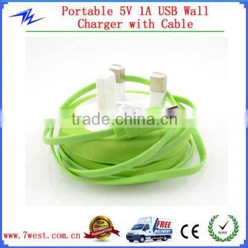 Wholesale Colorful UK Plug USB Wall Charger with Cable for iphone