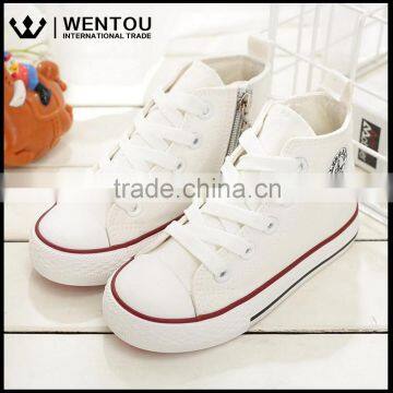 Children High-Top Lace Up Zipper Kids Canvas Sneaker photo-4