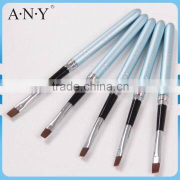 ANY Cheap Nail Art Beauty Care Artist Design Metal Handle Flat UV Gel Nail Brushes Nail Art