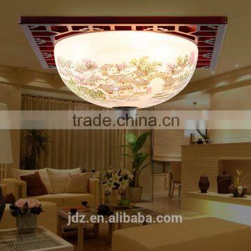 Modern Vintage Porcelain Chandelier Ceramic Wood Celling Light photo-6
