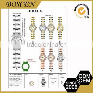 Unique Customization Cheap Price Stainless Steel Back Water Resistant Watch 5Atm