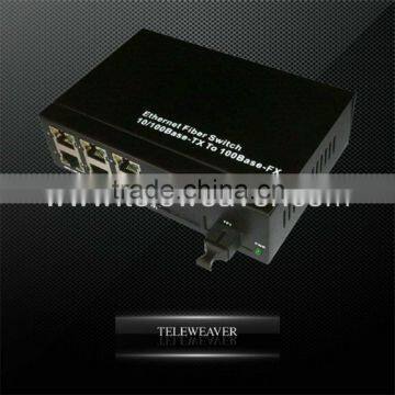 10-100M 1 Fiber Port and 6 RJ45 Ports Fiber Ethernet Media Converter