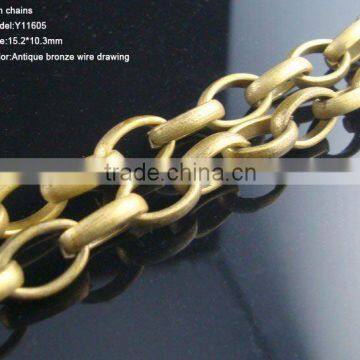 Antique bronze color fashion garment chain