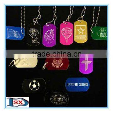 promotional colorful red metal anodized Oxidized aluminium oxidation dog tag/pet tag