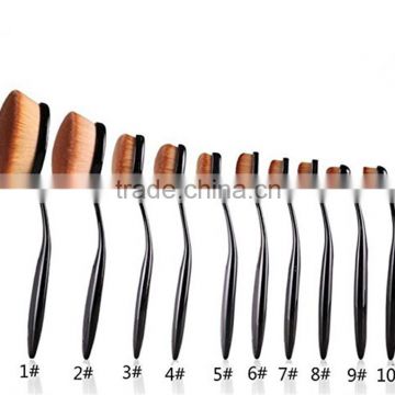 private label cosmetics 2016 Hot Sale ToothBrush Shape Foundation Oval Makeup Brush Set