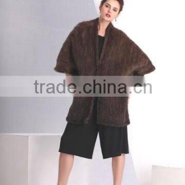 2015 lady's factory price fashion genuine mink fur coat