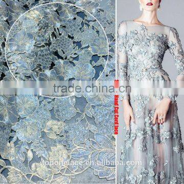 2016 China Made handcut embroidery designs flower lace water soluble lace fabric heavy lace fabric