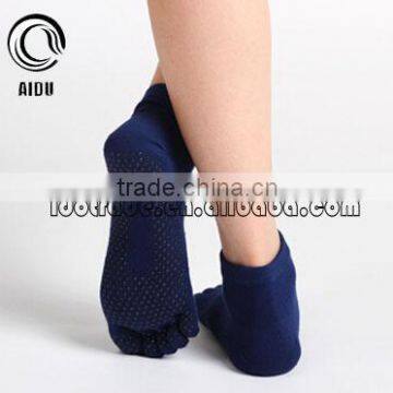 Sexy Hot Teen Girl Custom Made Socks Blue Anti Slip Yoga Pilates Toe Socks