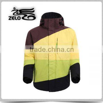 Waterproof men yellow ski jacket mens snowboard jacket