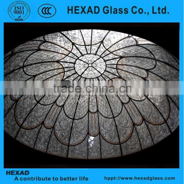 HEXAD GLASS& HEXAD INDUSTRIES//Tiffany Style roof ceiling dome with customized patterns