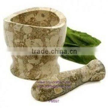 Oceanic Marblw Mortar and Pestle