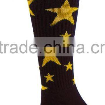 fancy black with multi-color stars all sport compression socks