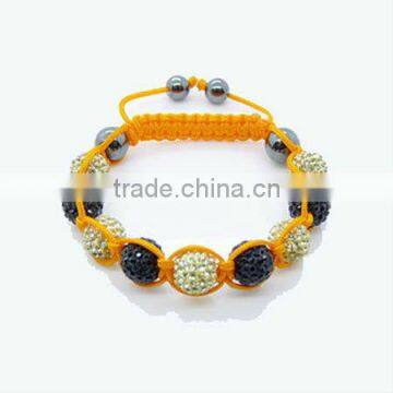 Black White Shamballa Bracelets Yellow Rope Bracelet KSHLXL-74