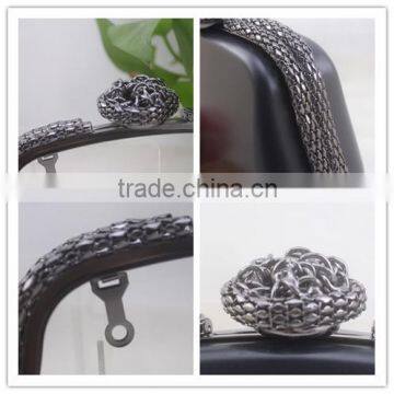 Leather Box Clutch Frames With Flower Knob Gunmetal Clutch Frame photo-5