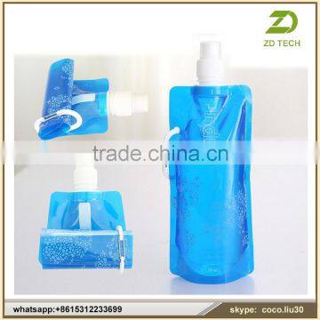 High Quality 480ml Or 16 Oz Foldable Plastic Water Bottle ZDS1741