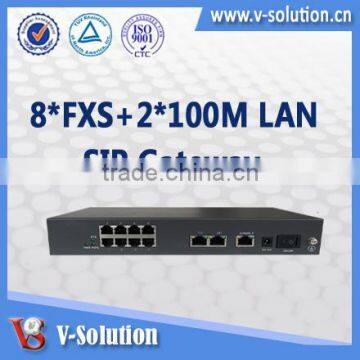 Fanless Design 8FXS VoIP Phone Gateway SIP Gateway