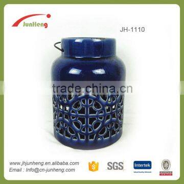 Gifts & Crafts glazed ceramic kerosene pressure lantern, outdoor ceramic lanterns