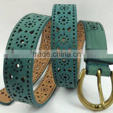 Women's Burned Perforated Jeans Garment Belt for Trousers photo-5