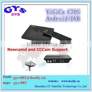 Android 4.2.2 TV BOX Vigica C70S XBMC Android TV box + DVB-S2 with CCCAM WIFI IPTV