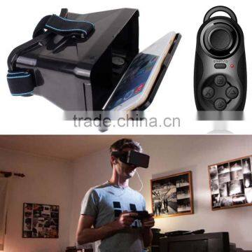 2016 Virtual Reality 3D Glass VR BOX Google Cardboard + Bluetooth Controller Mouse BG,VR google