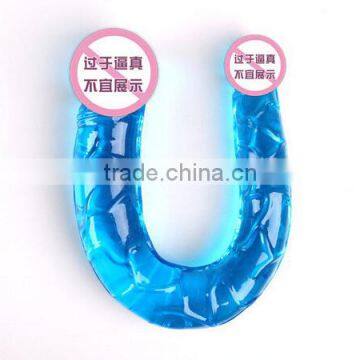 Jelly Double Headed Dildo Double Dong Realistic Cock Penis Anal Plugs Sex Toys For Lesbian photo-4