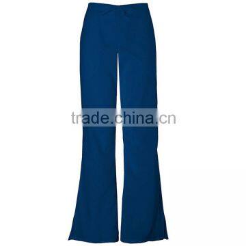 Hospital scrubs/clinical workwear nursing medical scrub pants women's natural rise flare leg scrub pants