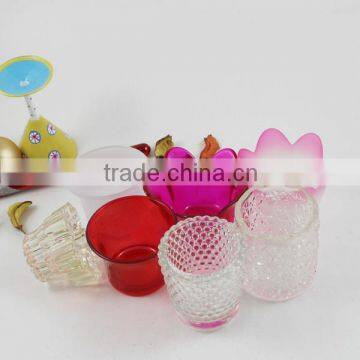 colorful mini glass candel holder