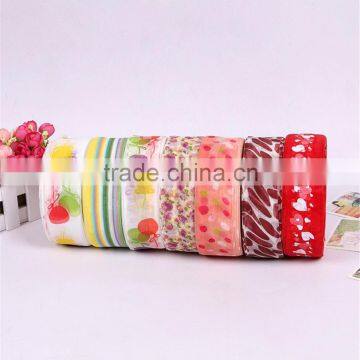 4CM FLORET Designs 2016 Print Organza Sheer Ribbon 100yds/roll