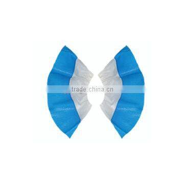 Medical Disposable Blue and White CPE+PP Two Colours Shoe Cover by CE/FDA/ISO Approved photo-2