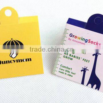 Customerized hangtag paper tag printing sock header card