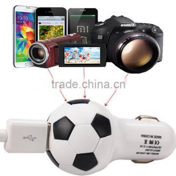 Hot new products for 2015 smartphone car charger football pattern mini car charger for tablet