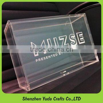 5 mm thick crystal clear plexiglass display box acrylic box cover with silk-screen printing logo