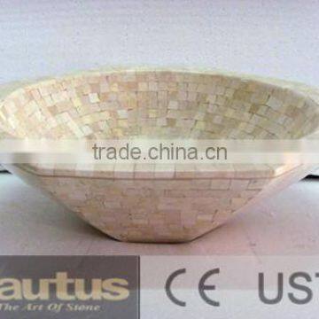 Stone Mosaic Basin, mosaico pedra, marble mortar and pestle