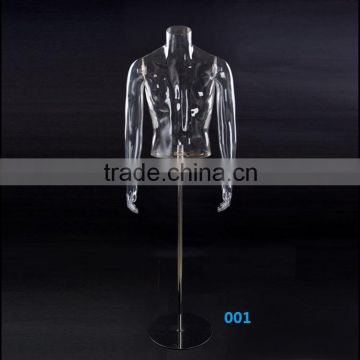 Transparent mannequin PC material for half body