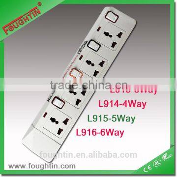 multi socket extension cord white color 4 gang extension socket