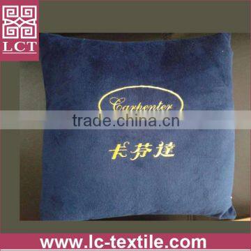 personalized polar fleece fabric removable cover hotel cushion with embroidery