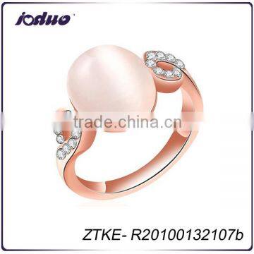 Hot-selling 18KGP Simple Rose Gold Opal Ring Design