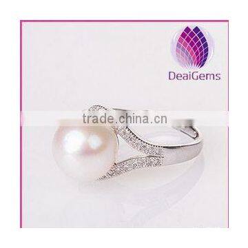 925 sterling silver freshwater pearl ring 9-10mm