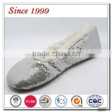 fashion shining sequined indoor ballet slipper for girls