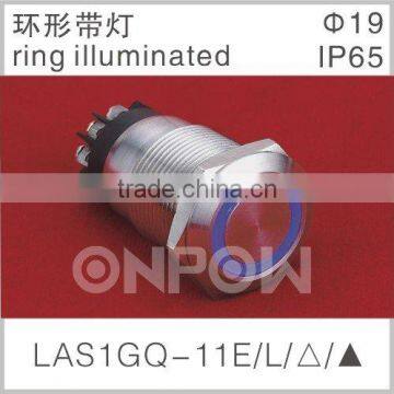 LAS1GQ-11E/L ring illuminated waterproof push button switch