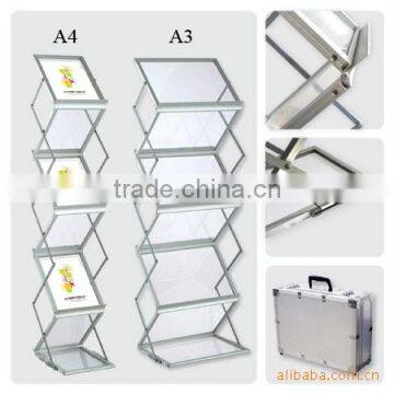 Portable folding aluminium leaflet holders acryilc panel