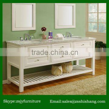 Modern White Double Bathroom Vanity in White Color Finish