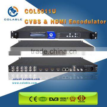 4CH HD MI/CVBS encoder modulator -SD mpeg2 & HD h.264 video to rf modulator